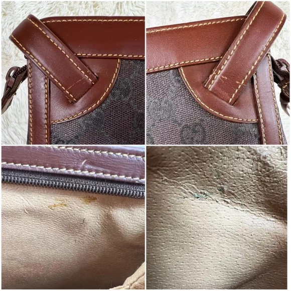 Authentic Gucci Second Bag GG Canvas Leather Brown - Picture 10 of 13